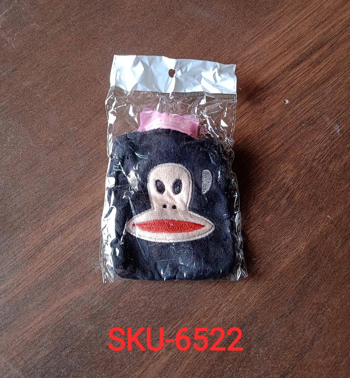 Black Monkey Small Hot Water Bag with Cover for Pain Relief - Image 8
