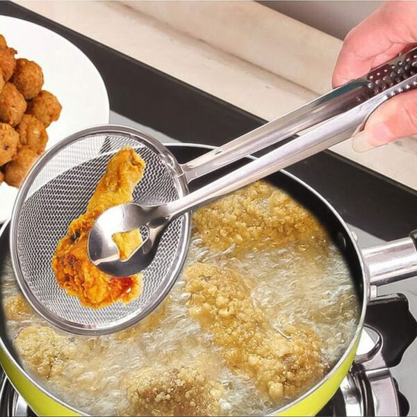 2-in-1 Stainless Steel Filter Spoon with Clip – Multi-functional Oil Frying Strainer for Kitchen | MKK-X91 - Image 7
