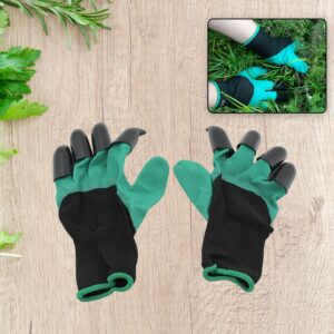 Heavy Duty Garden Gloves with Claws (Washable): 1 Pair (Mix Color) (X763)