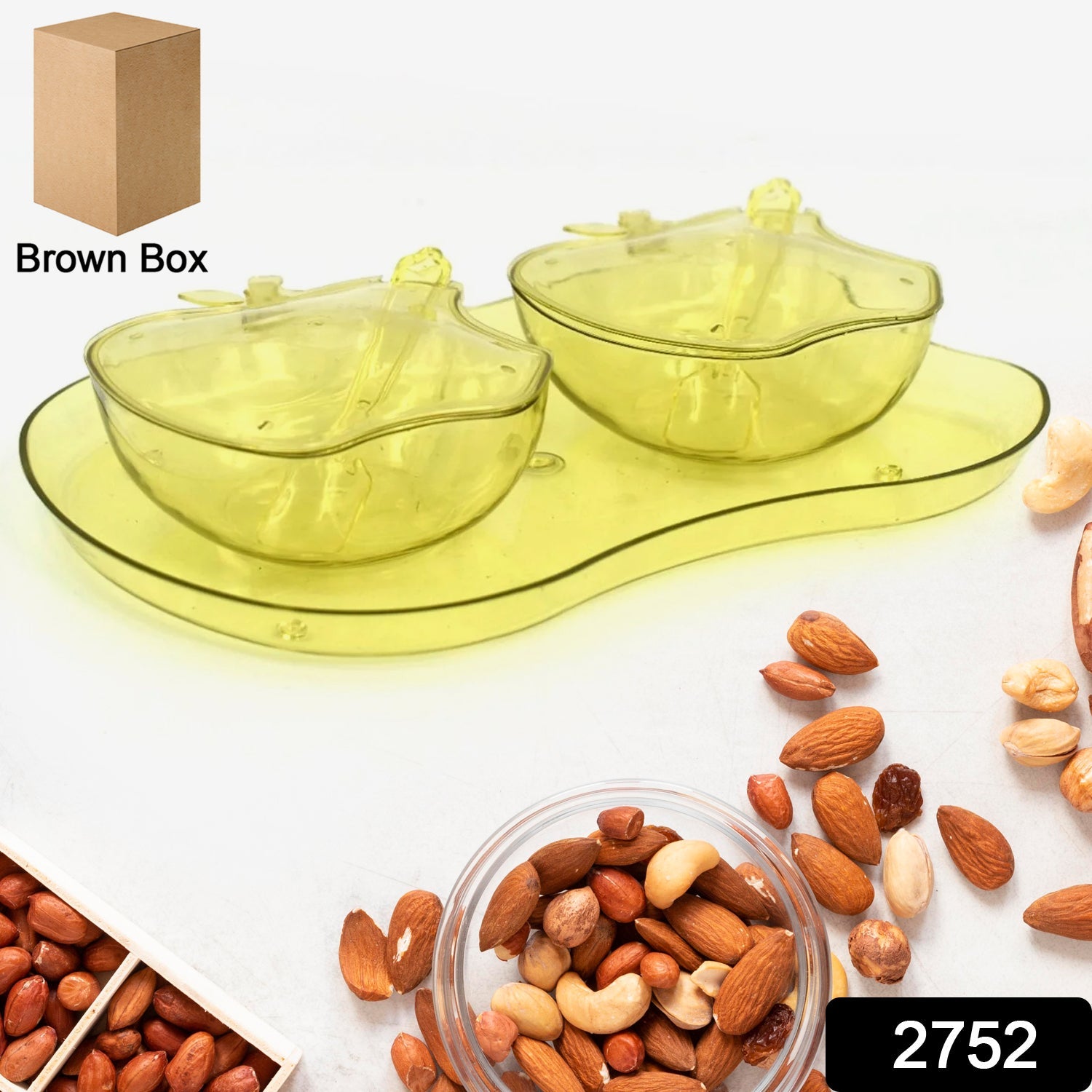 Apple Shape Tray Bowl Used For Serving Snacks And Various Food Stuffs. - Image 2