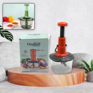 Manual Food Chopper (650ml): 3 Stainless Steel Blades, Locking System, Anti-Slip Base (X663)