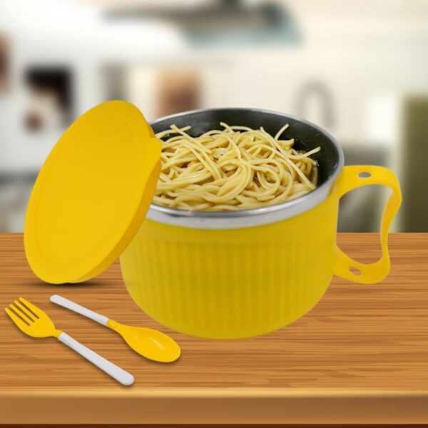 Maggie Bowl with Lid and Handle, Soup Bowls for Easy Perfect Breakfast Cereals, Fruits, Ramen, Beverages, Essentials,  Safe Double Layer (X740) - Image 3