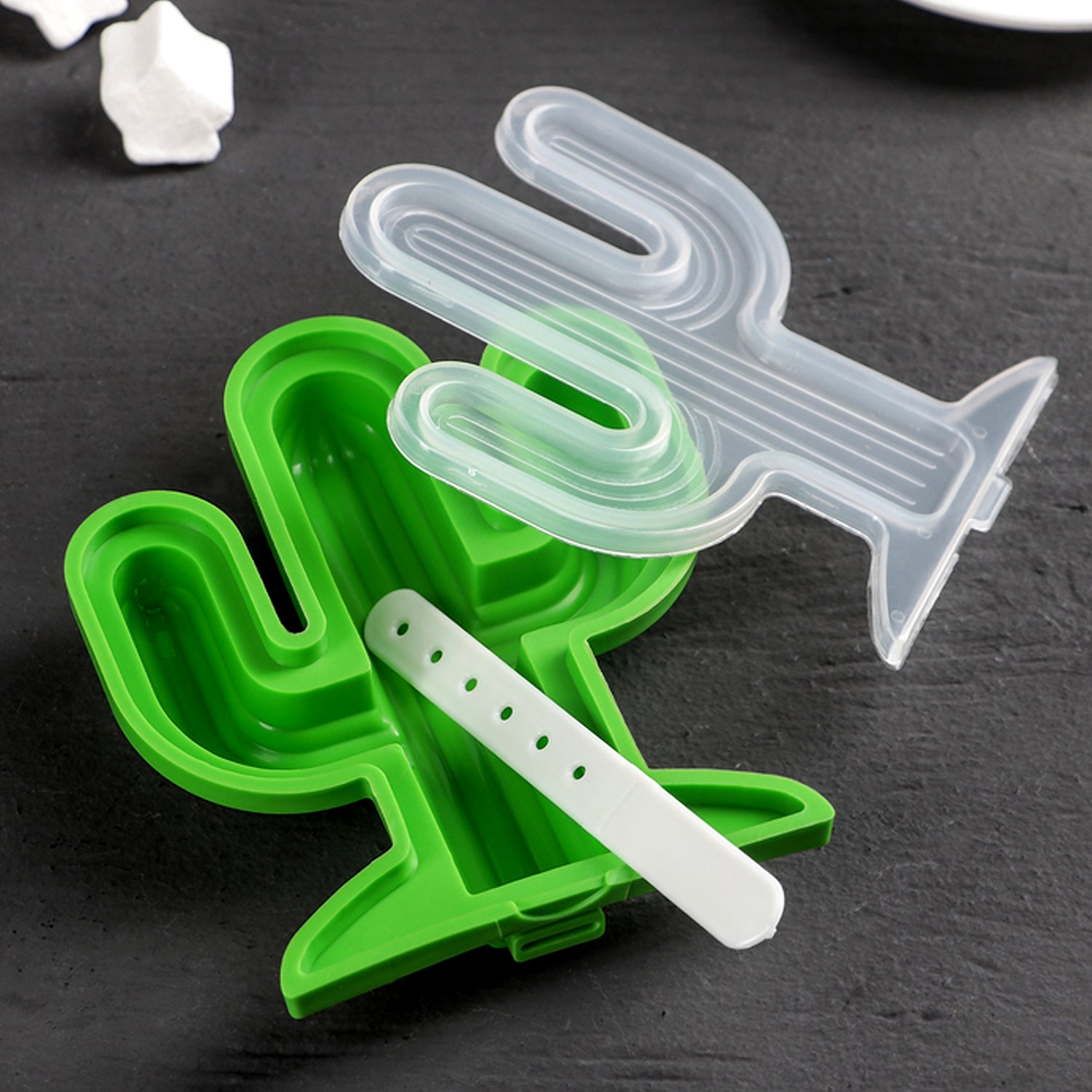 Cactus Shape Popsicle Molds - Durable Silicone Ice Cream Mould, DIY Ice Pop Kitchen Tool - Image 3