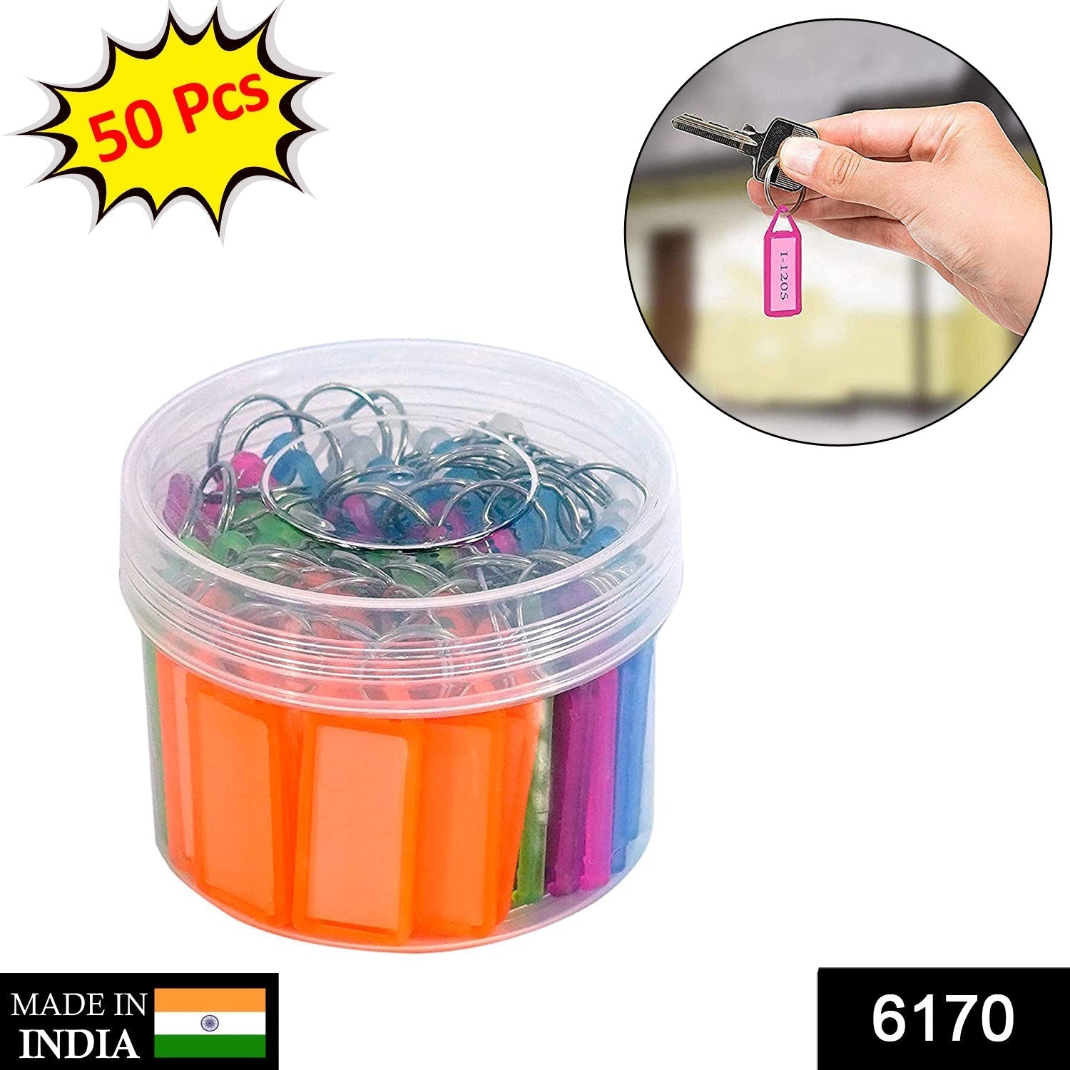 50Pc Keychain Tag Label Used For Decorative Purpose On Keys And All. - Image 2