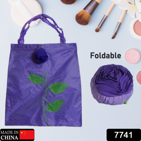 Foldable Nylon Shopping Bag (Rose Design): Reusable, Eco-Friendly (1 Pc) - Image 2