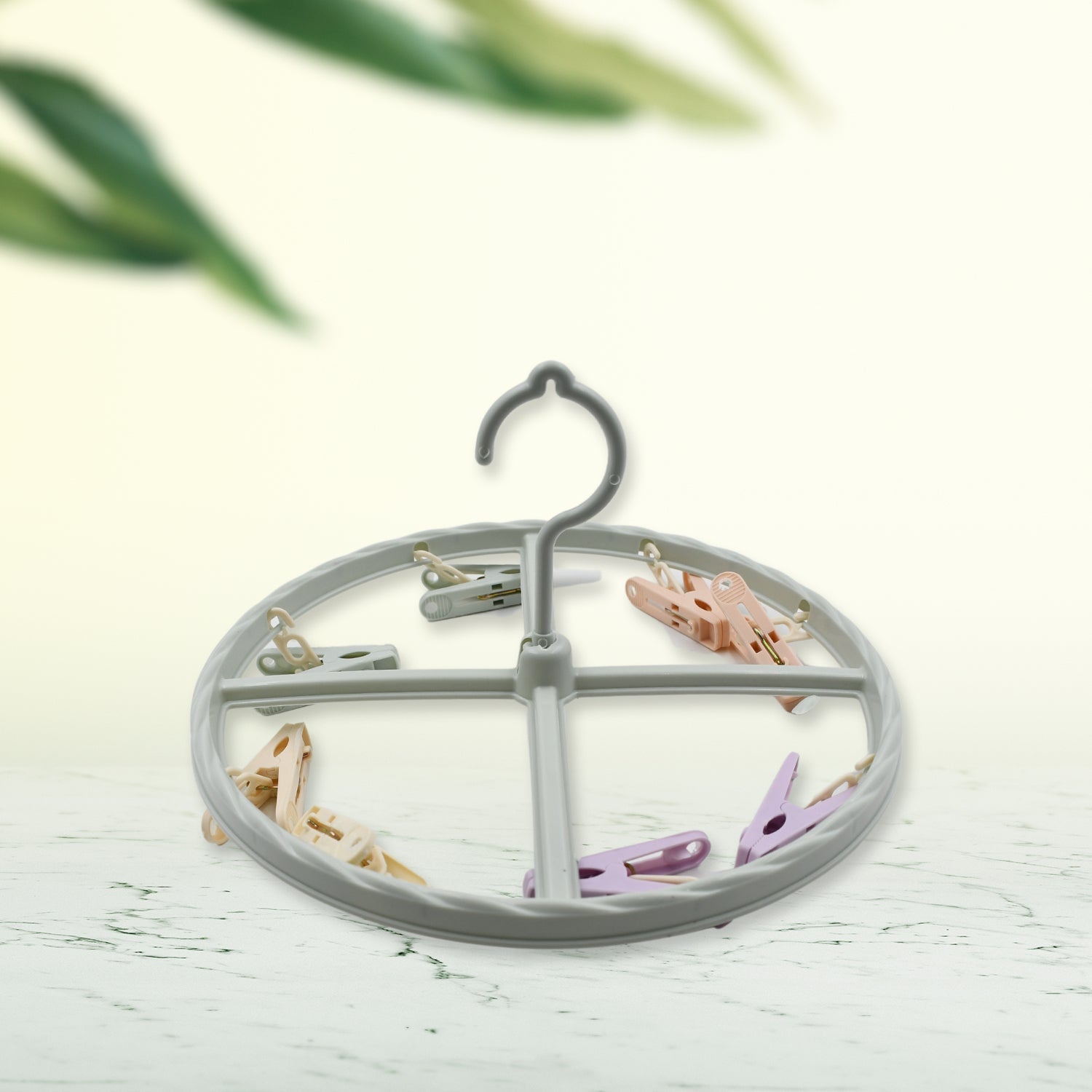 Clothespin Rack Laundry Drying Rack, Clothes Hangers with 8 Clips, Clip Hanger Drip Hanger for Drying Underwear, Baby Clothes, Socks, Bras, Towel, Cloth Diapers, Gloves - Image 6