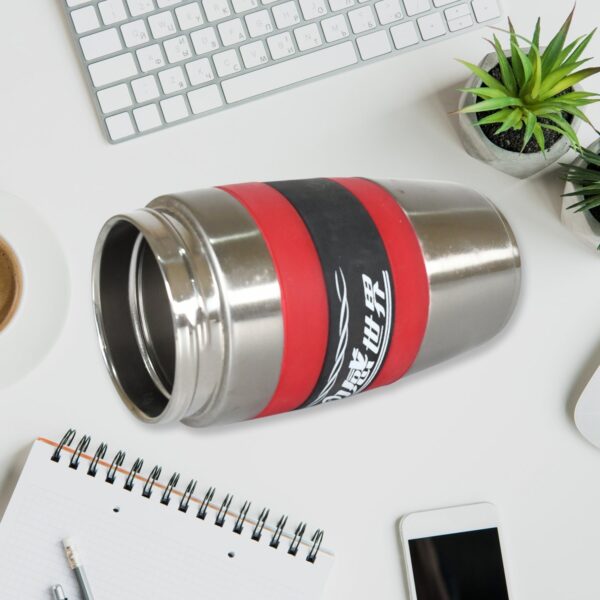 Steel Travel Mug / Tumbler / Cup, Double Walled With Rubber Grip 400ml. - Image 4