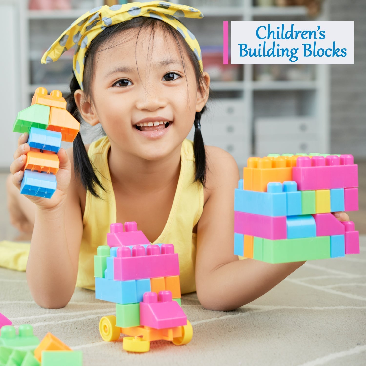 Blocks Set for Kids, Play Fun and Learning Blocks for Kids Games for Children Block Game Puzzles Set Boys, Children (Multicolor, 60 Bricks Blocks) - Image 3