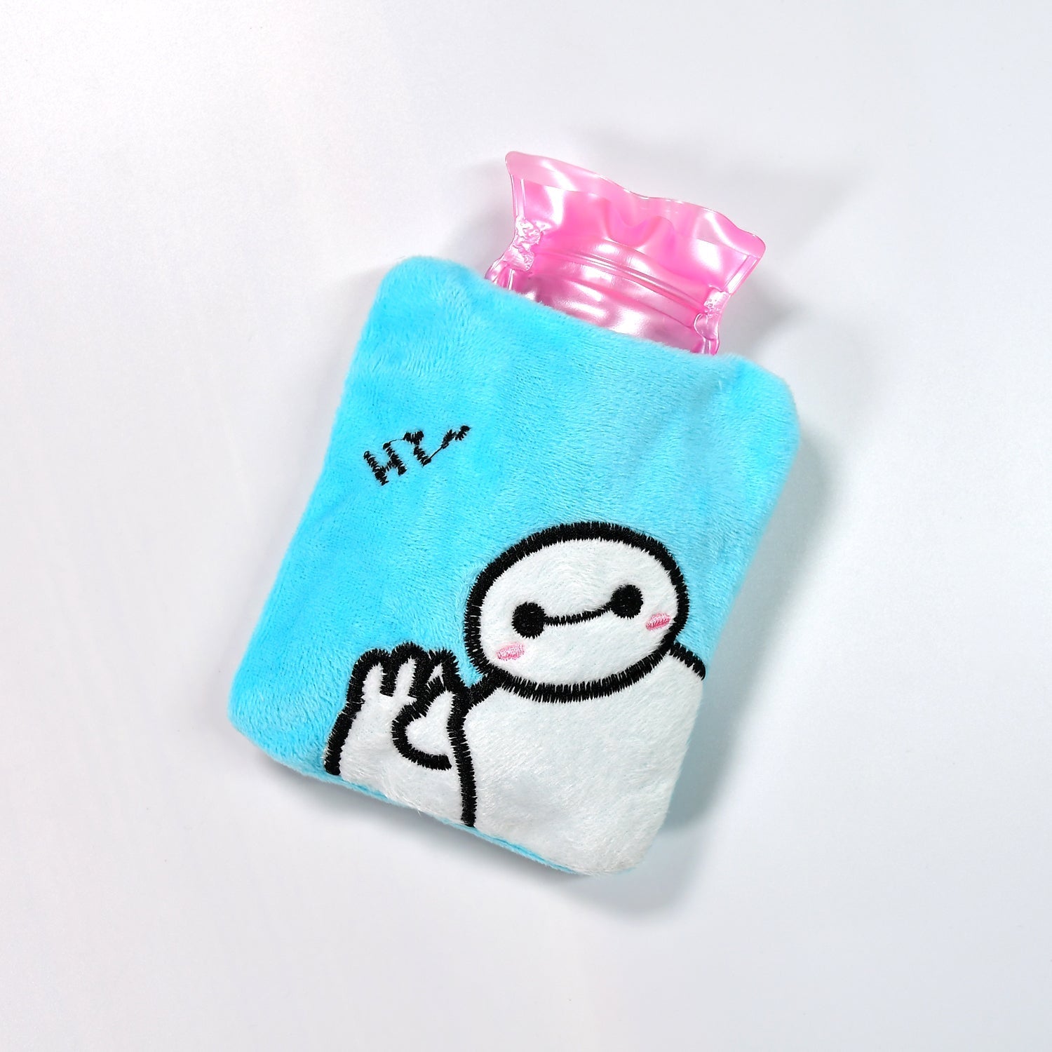 Blue Baymax Small Hot Water Bag with Cover for Pain Relief - Image 6