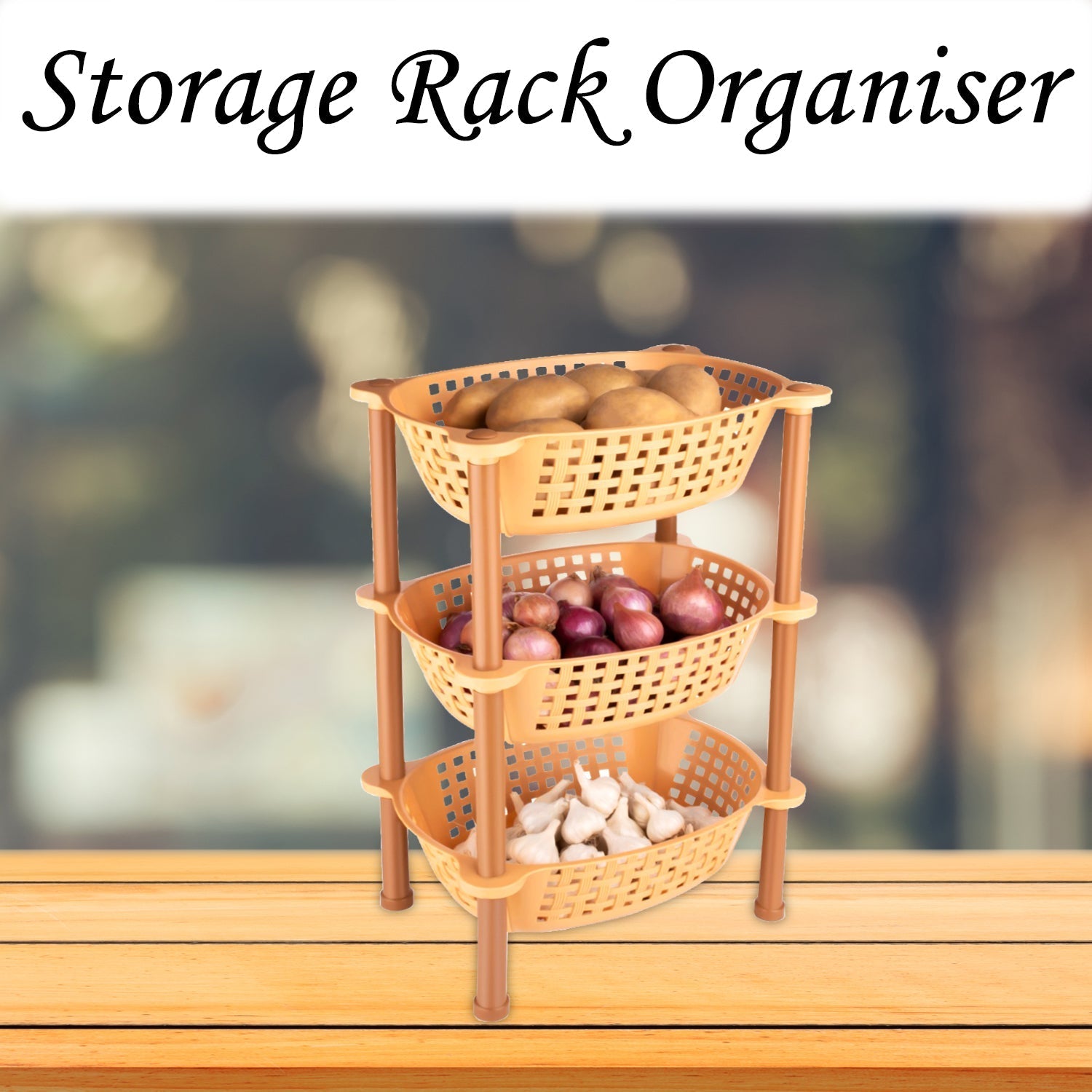 Multipurpose Plastic Storage Rack Organiser - 3 pcs - Image 3