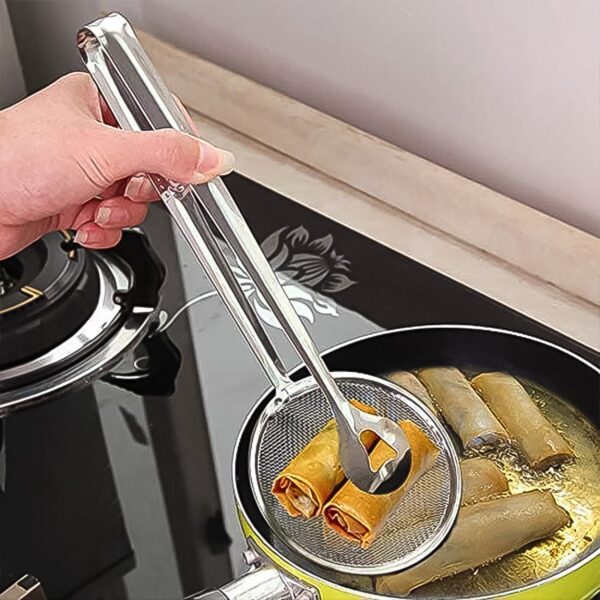 2-in-1 Stainless Steel Filter Spoon with Clip – Multi-functional Oil Frying Strainer for Kitchen | MKK-X91 - Image 8