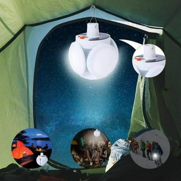 Solar Multi-Functional Emergency LED Light Bulb with USB Charging, (X435) - Image 2