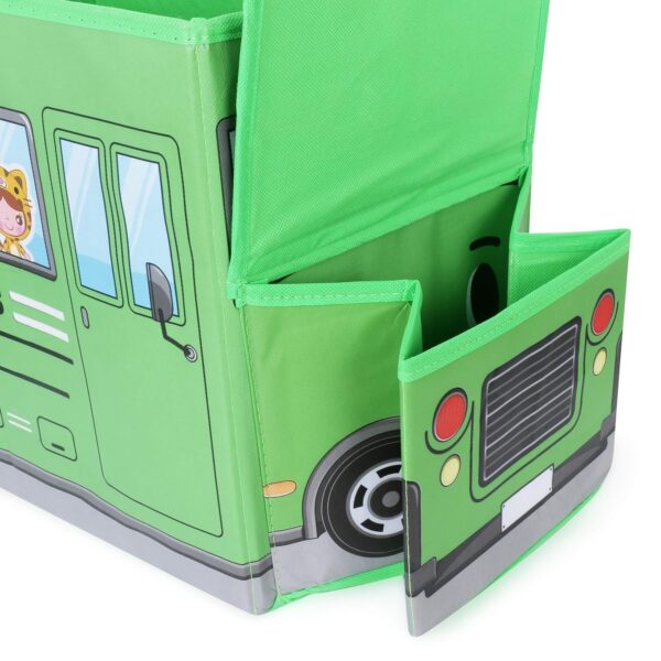 Foldable Bus Shape Toy Box Storage with Lid for Storage (Mix Color & Design ) (X469) - Image 4