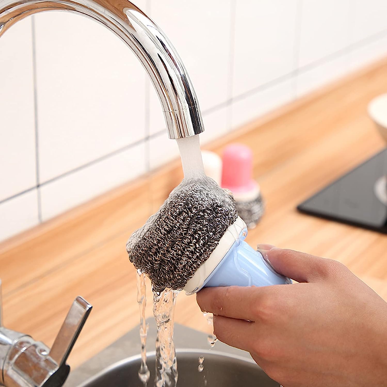 Dish Brush Multifunctional Palm Brush for Dish Kitchen Sink Pot Pan - Dish Scrub Brush Small Cleaning Brush Dish Scrubber Brush Cleaning Brushes for Household Use - Image 5