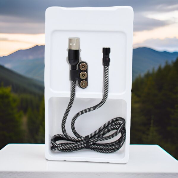 3 in 1 Magnetic USB Charging Cable | USB-c Android and Lightning with Extra Protecting Nylon| Strong Magnetic Cable with Full Rotation Support Fast Charging - Image 6