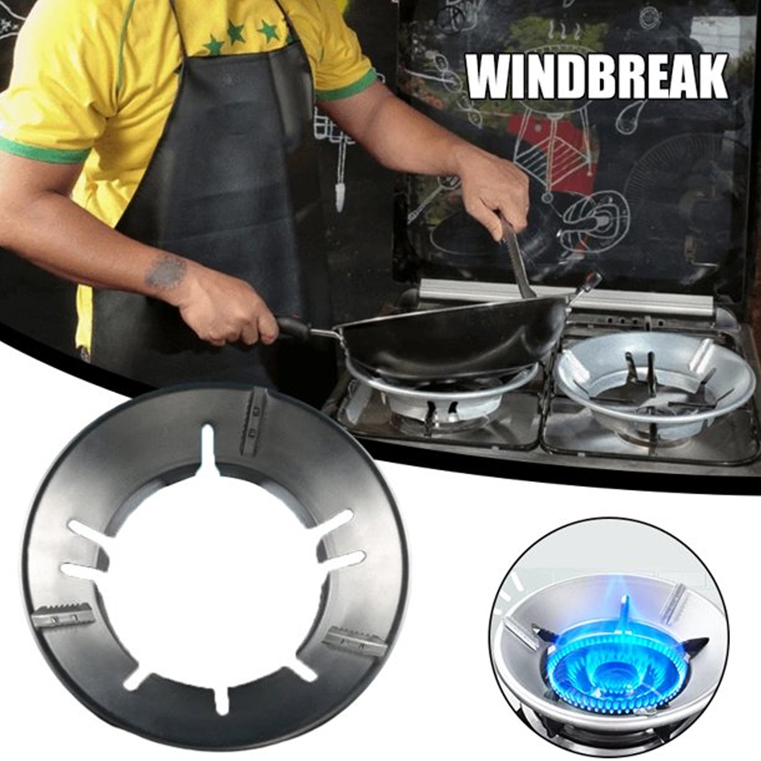 Home Gas Stove Fire & Windproof Energy Saving Stand (X1082) - Image 7