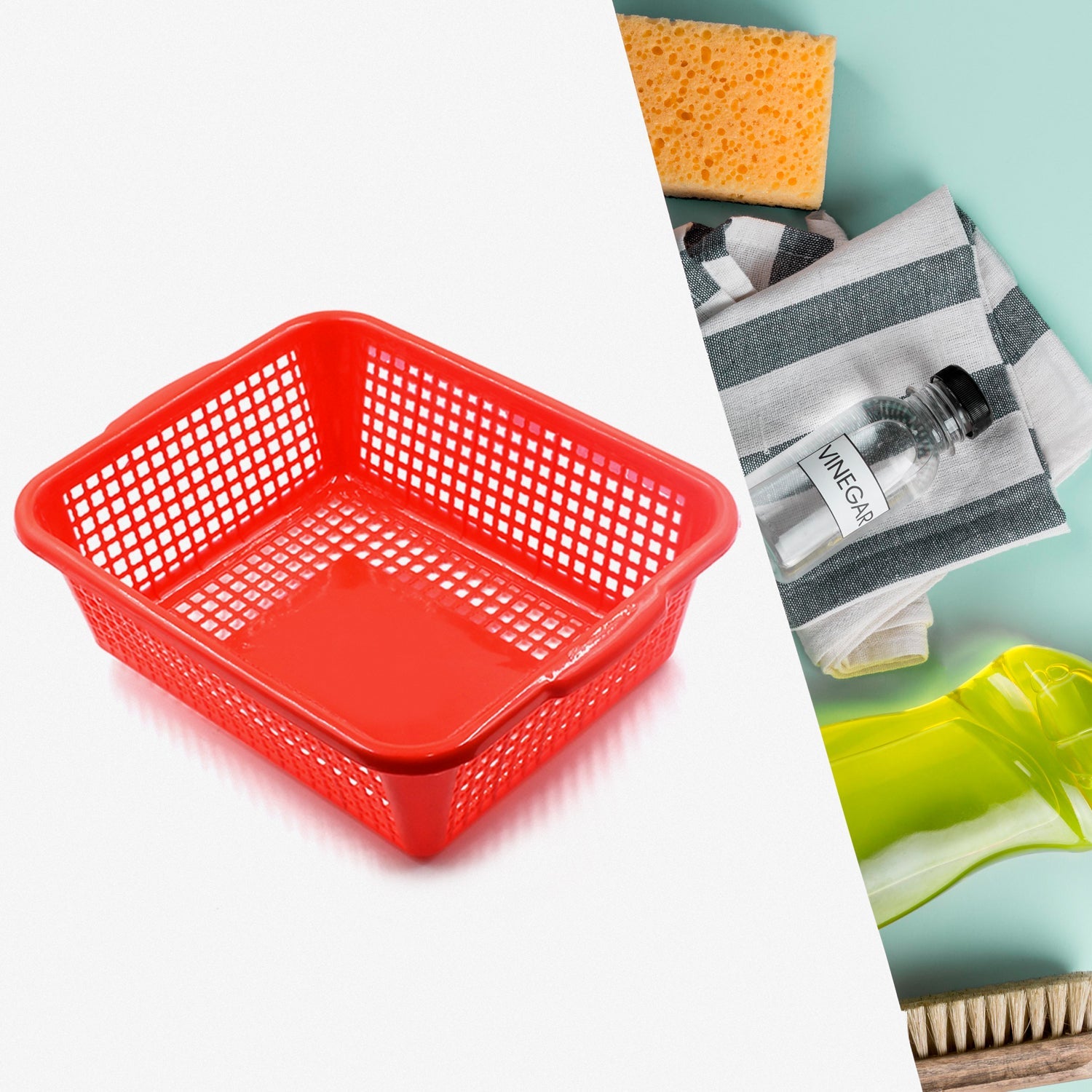 Multipurpose Drain Basket Shelves Fruit and Vegetable Washing Basket Rectangular Plastic Kitchen Sink Water Filter Basket (1Pc) - Image 3
