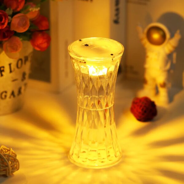 Crystal Lamp, Universal Night Light, Soft Lighting, Eye Protection for Nursery, Study, Bedroom Transparent Crystal Table Soft Lighting Multipurpose for Hotel for Office for Children's Room (12Pc MOQ) - Image 3