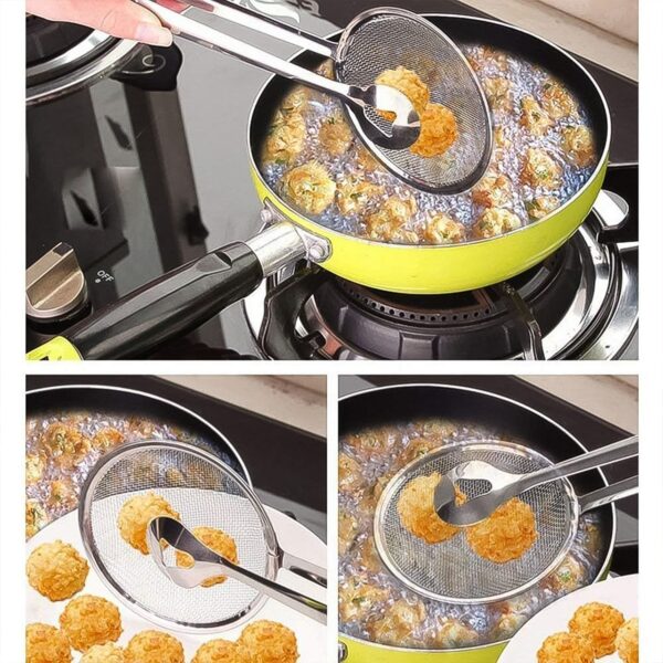 2-in-1 Stainless Steel Filter Spoon with Clip – Multi-functional Oil Frying Strainer for Kitchen | MKK-X91 - Image 9