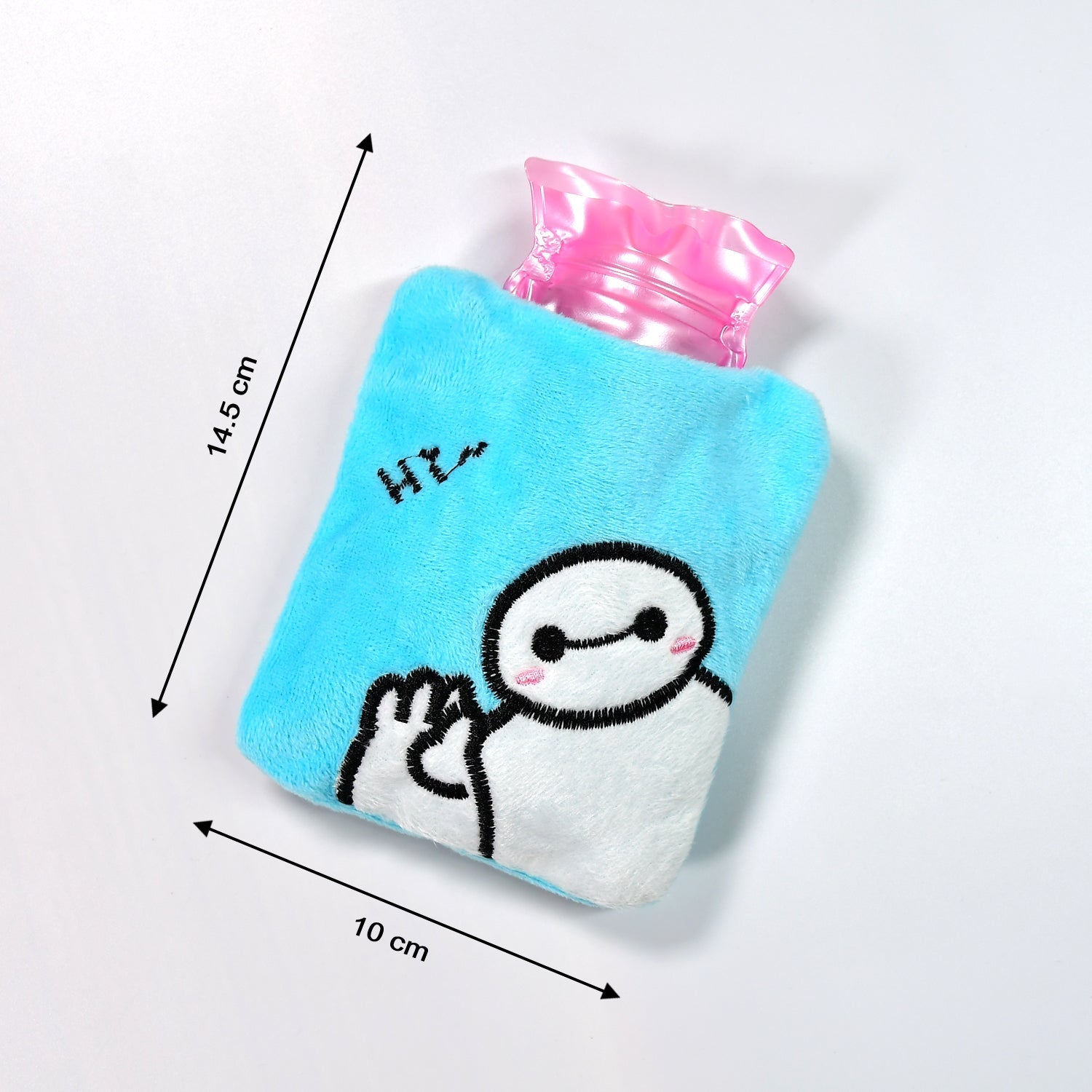 Blue Baymax Small Hot Water Bag with Cover for Pain Relief - Image 7