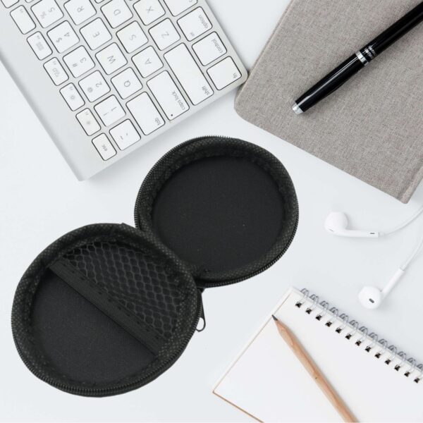 Cute Round Earphone Carrying Case - Multi-Use Pocket Pouch for Headphones, Cables, Coins, Airpods & More - Image 5