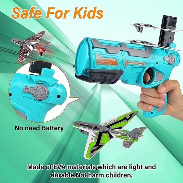 Airplane Launcher Toy with Foam Planes, 5-Pack (X618) - Image 2