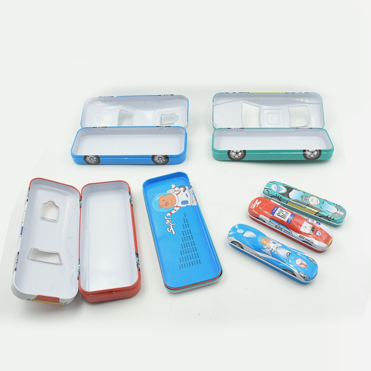 Car-Shaped Metal Compass Box (1 Pc): Pencil Case for Kids, Stationery - Image 4