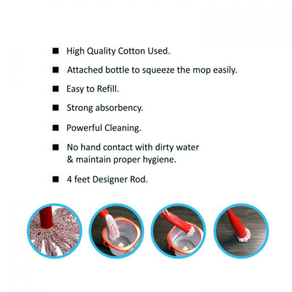 Wooden Rod Cotton Bottle Mop / Broom - Image 6