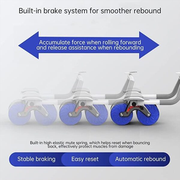 Abdominal Roller Wheel, Automatic Rebound Sponge Handle, Double Wheel Abdominal Roller, Non-Slip Timer Function with Elbow Support for Exercises for Body Fitness Strength Training Home Gym - Image 3