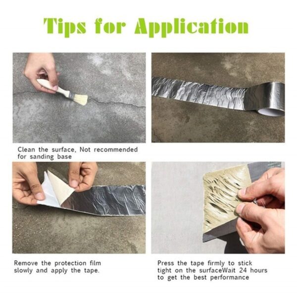 Self-Adhesive Insulation Resistant High Temperature Heat Reflective Aluminium Foil Duct Tape Roll (0.8mm) - Image 2