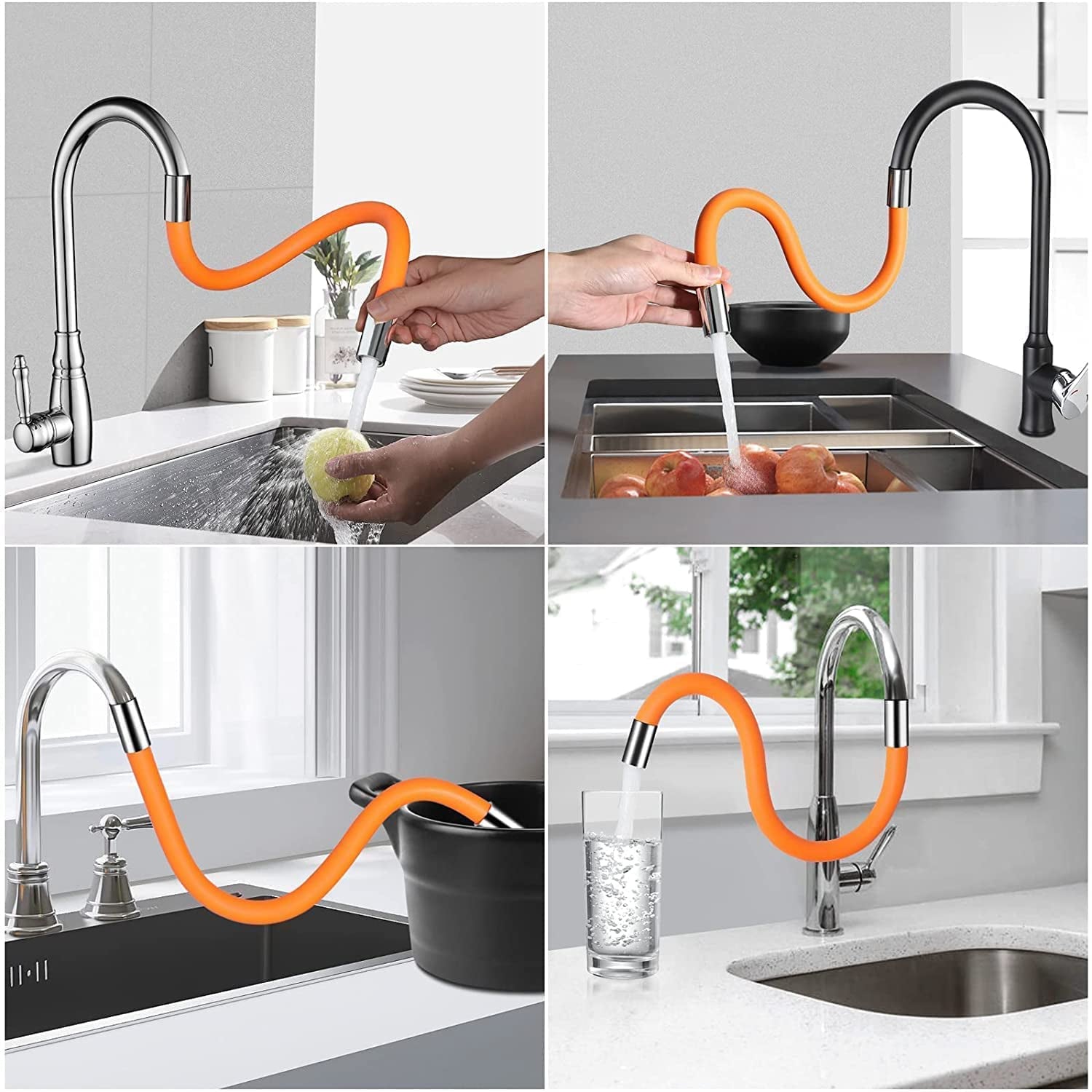 Flexible Water Tap Extender, Universal Foaming Extension Tube with Connector, 360 Free Bending Faucet Extender, Adjustable Sink Drain Extension (18cm) - Image 6