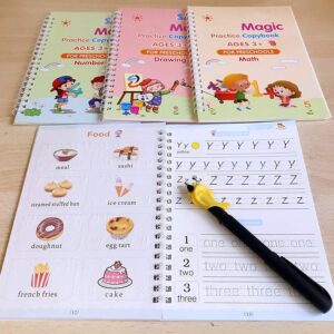 4 Pc Magic Copybook widely used by kids, children’s and even adults also to write down important things over it while emergencies etc.(X394)