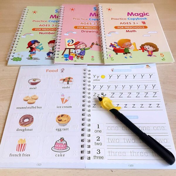 4 Pc Magic Copybook widely used by kids, children’s and even adults also to write down important things over it while emergencies etc.(X394)