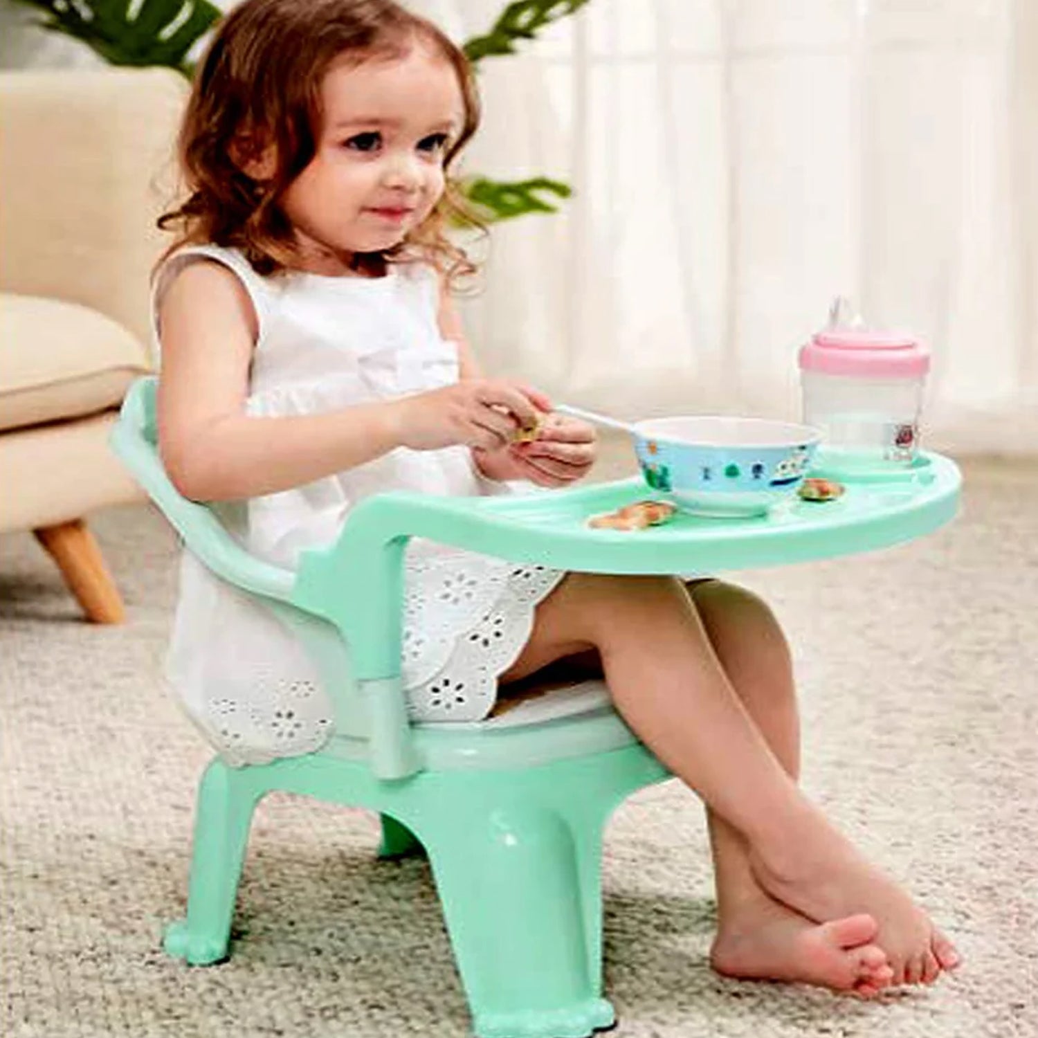 Baby Chair, with Tray Strong and Durable Plastic Chair for Kids/Plastic School Study Chair/Feeding Chair for Kids, Portable High Chair for Kids - Image 3