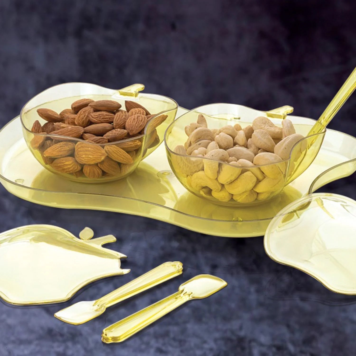 Apple Shape Tray Bowl Used For Serving Snacks And Various Food Stuffs. - Image 3