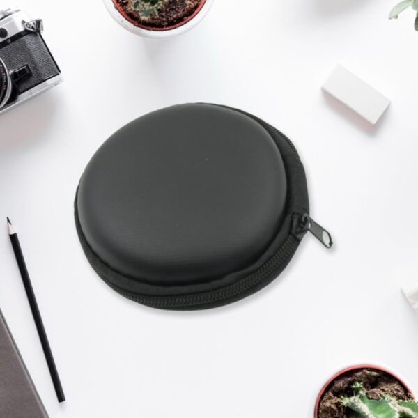 Cute Round Earphone Carrying Case - Multi-Use Pocket Pouch for Headphones, Cables, Coins, Airpods & More - Image 6