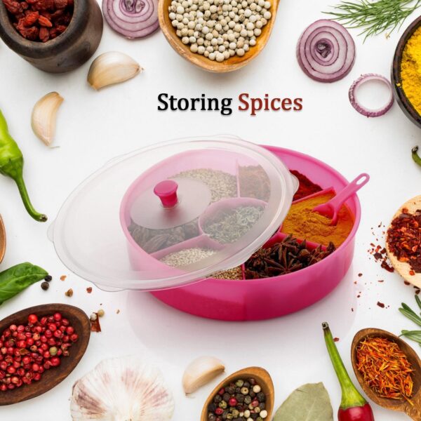 Multipurpose Dry-fruit and masala box with single spoon. - Image 3