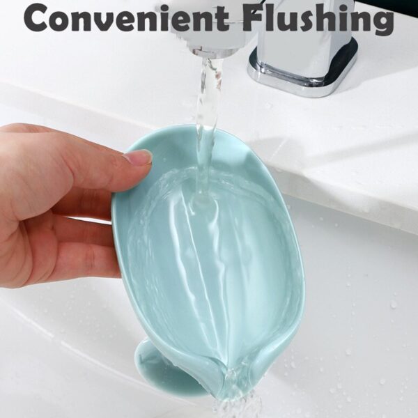Self Draining Soap Holder for Bathroom Leaf Shape Soap Tray (1PCS) (X820) - Image 8