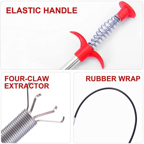Drain Block Remover (90cm): Cleaning Tool for Pipes, Clogged Drains - Image 7