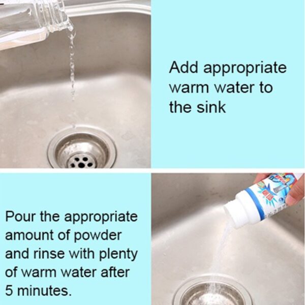 POWERFUL SINK AND DRAIN CLEANER, PORTABLE POWDER CLEANING TOOL SUPER CLOG REMOVER CHEMICAL POWDER AGENT - Image 4