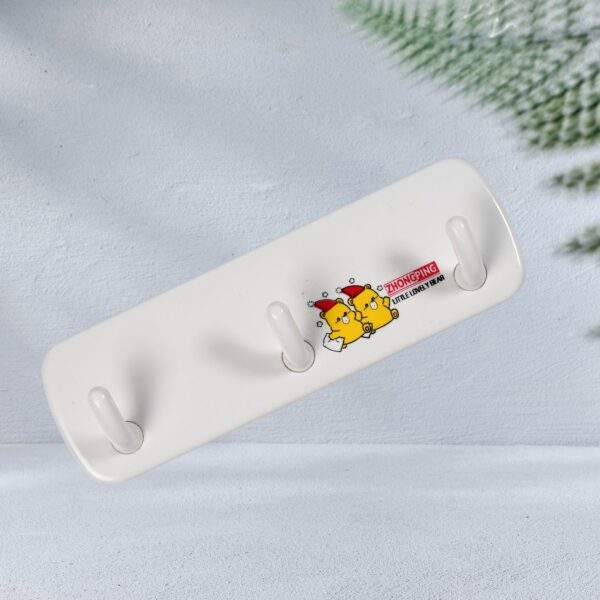 3 Pin Plastic Cloth hanger, Wall Door Hooks Rail for Hanging Clothes. - Image 5