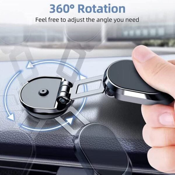 360 Degree Rotating Magnetic Car Phone Holder | Metal Folding Car Phone Holder | New Alloy Folding Magnetic Car Phone Holder (Pack of 1) (X621) - Image 7