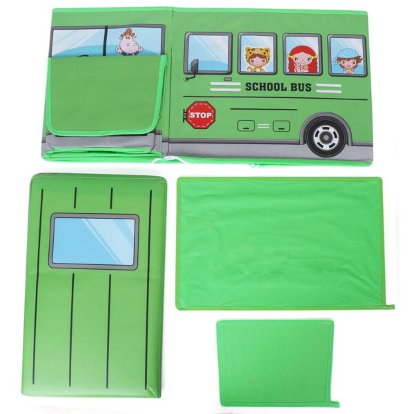 Foldable Bus Shape Toy Box Storage with Lid for Storage (Mix Color & Design ) (X469) - Image 6