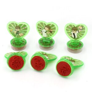 Unique Cartoon character Heart Shape Stamps 6 pieces for Kids Motivation and Reward Theme Prefect Gift for Teachers, Parents and Students (Multicolor) (X1025)