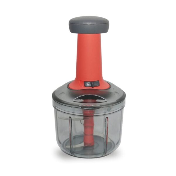 Matte Finish Hand Press Chopper with 3 Blades for Easy Vegetable & Fruit Chopping (X663) - Image 3