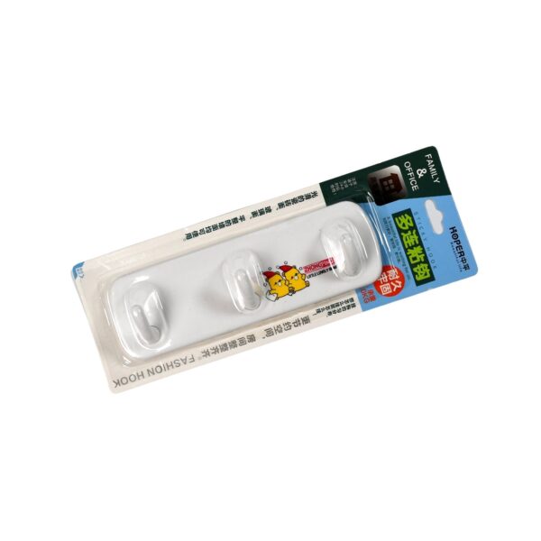 3 Pin Plastic Cloth hanger, Wall Door Hooks Rail for Hanging Clothes. - Image 4