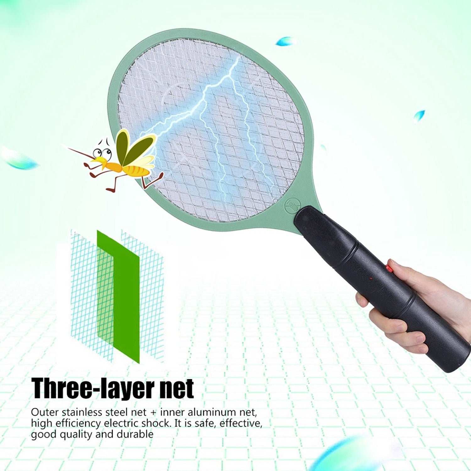 Mosquito Killer bat Electric Rechargeable swatter Killing Racket / Zapper Insect Killer - Image 3