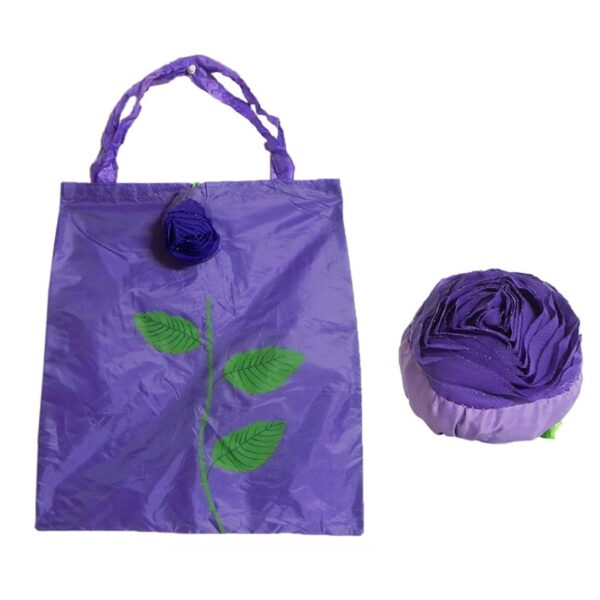 Foldable Nylon Shopping Bag (Rose Design): Reusable, Eco-Friendly (1 Pc) - Image 6