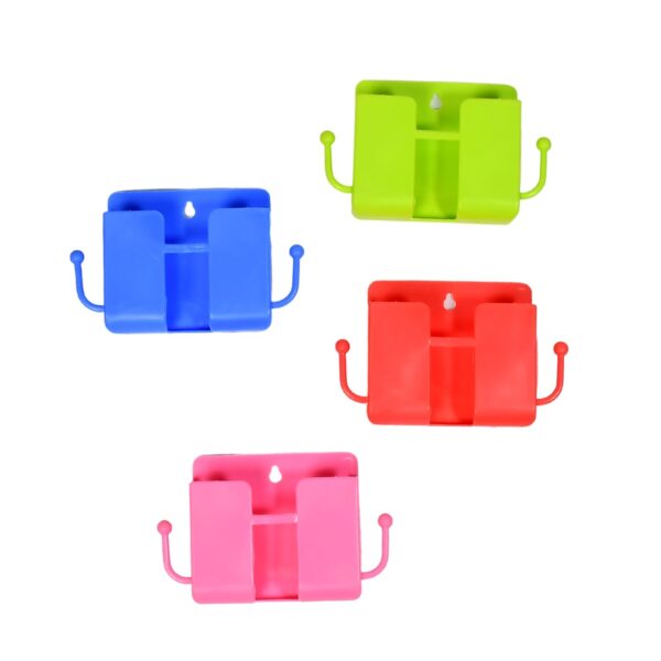 Wall Mounted Storage Box / Remote Storage Organizer Case with 2 Side Hanging Hooks (4 Pcs Set)(X522)