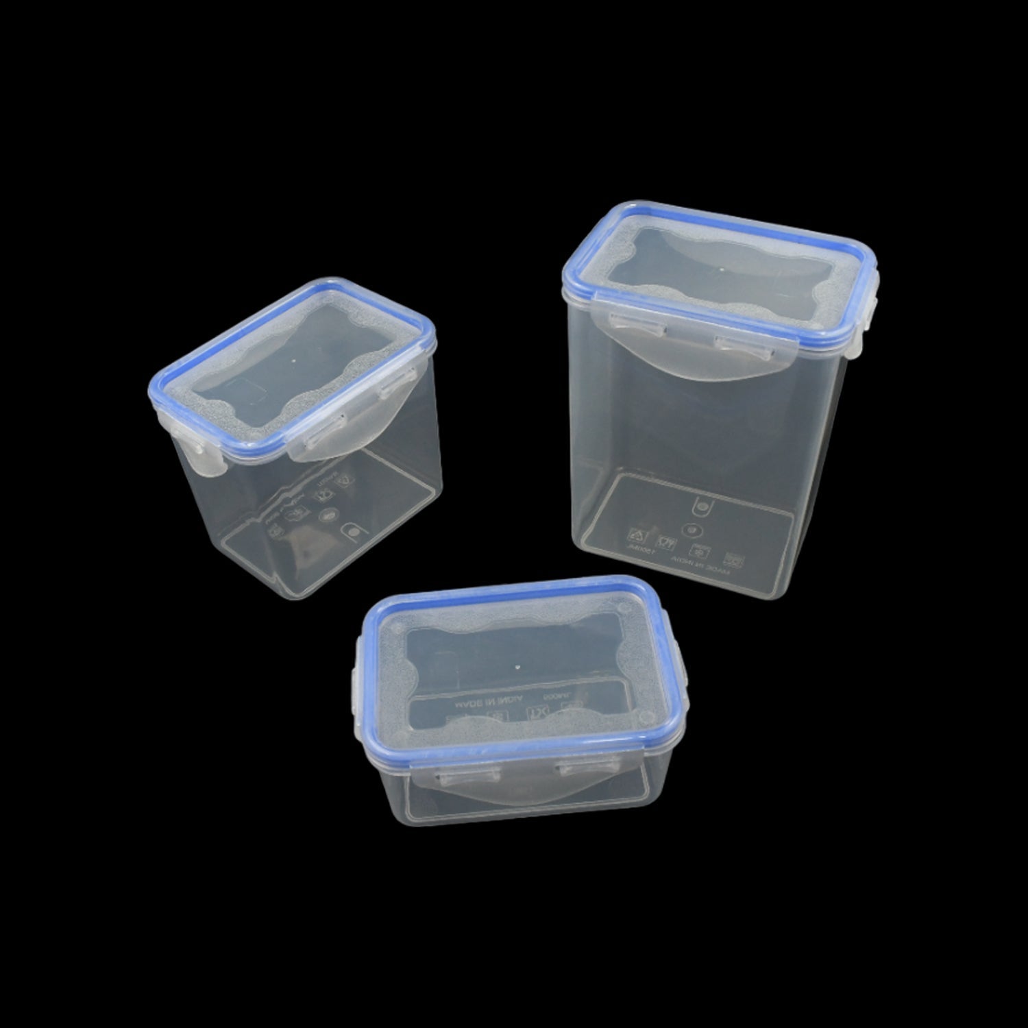 Kitchen Storage Container Set with Food Grade Plastic and Air Seal Lock Lid for Storage of Grocery, Spices, Dry fruits Use For Home, Office, Restaurant, Canteens (3 Piece Set) - Image 7